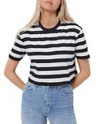 French Connection Striped Cropped Tee