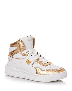Valentino Garavani Women's Metallic Detail Mid Top Sneakers