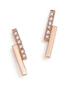 Zoe Chicco 14k Rose Gold Staggered Bar Stud Earrings With Diamonds