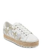 Marc Fisher Ltd. Women's Maevel Leather Lace Up Espadrille Platform Sneakers