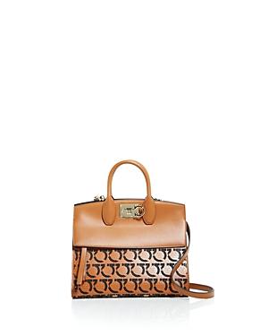 Salvatore Ferragamo The Studio Bag Perforated Leather Satchel