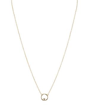 Aqua Sterling Silver Circle Pendant Necklace, 16 - 100% Exclusive