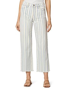Joe's Jeans The Blake Cropped Wide Leg Jeans In Yarn Dye Stripe