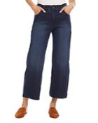 Karen Kane Cropped Wide Leg Jeans In Denim