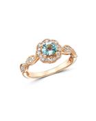 Bloomingdale's Aquamarine & Diamond Milgrain Ring In 14k Rose Gold - 100% Exclusive