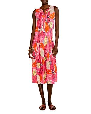 Nic+zoe Petite Feather Leaves Print Dress