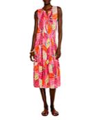 Nic+zoe Petite Feather Leaves Print Dress