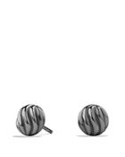 David Yurman Sculpted Cable Earrings In Sterling Silver And Black Titanium