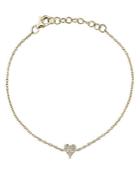 Moon & Meadow 14k Yellow Gold Diamond Pave Heart Chain Bracelet - 100% Exclusive