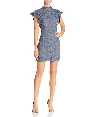 Aqua Flutter-sleeve Lace Sheath Dress - 100% Exclusive