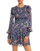 Aqua Paisley Print Ruffled Smocked Dress - 100% Exclusive