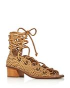 Stella Mccartney Women's Faler Woven Gladiator Block-heel Sandals