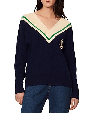 Sandro Guilhem V Neck Sweater