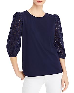 Karl Lagerfeld Paris Eyelet Sleeve Top