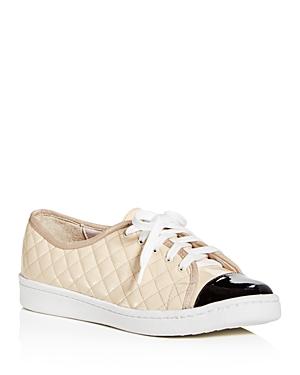Paul Mayer Women's Samba Quilted Patent Leather Lace Up Sneakers