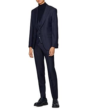 Boss Peak Lapel Textured 3 Piece Suit