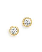 Diamond Bezel Stud Earrings In 14k Yellow Gold, .33 Ct. T.w. - 100% Exclusive