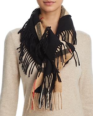 Burberry Giant Fringe Check Cashmere Scarf