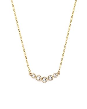Diamond 5 Stone Graduated Pendant Necklace In 14k Yellow Gold, 0.25 Ct. T.w.