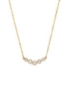 Diamond 5 Stone Graduated Pendant Necklace In 14k Yellow Gold, 0.25 Ct. T.w.