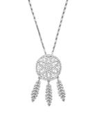 Diamond Dreamcatcher Pendant Necklace In 14k White Gold, 1.0 Ct. T.w.