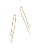 Zoe Chicco 14k Yellow Gold Wire Earrings With Cultured Freshwater Pearls