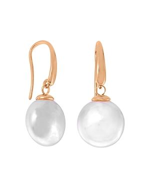 Majorica Gold-tone Simulated Pearl Drop Earrings