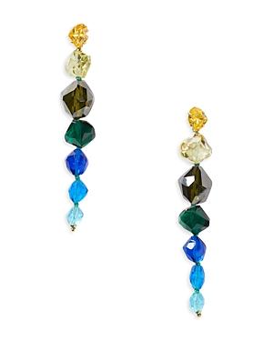 Kate Spade New York Treasure Trove Blue Mixed Stone Linear Drop Earrings