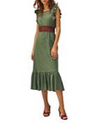 Ba & Sh Voyce Ruffled V Back Midi Dress