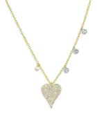 Meira T 14k White & Yellow Gold Diamond Pave & Seed Pearl Heart Pendant Necklace, 18