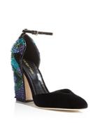 Sergio Rossi Chantal Embellished D'orsay Ankle Strap Pumps
