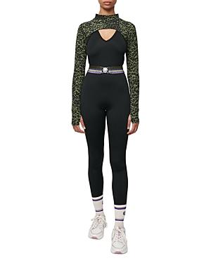 Maje Tahiti Leopard Print Cropped Tee