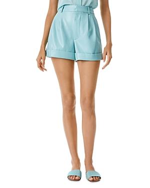 Alice And Olivia Conry Faux Leather Cuffed Shorts
