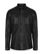 John Varvatos Star Usa Lionel Leather Slim Fit Shirt