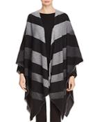 Eileen Fisher Merino Wool Striped Poncho