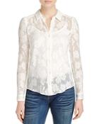 Rebecca Taylor Textured Floral Top