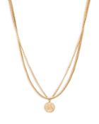 Aqua Cherub Coin Double Chain Layered Pendant Necklace, 15.5-18.5 - 100% Exclusive