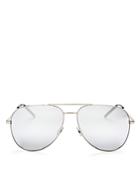 Saint Laurent Men's Mirrored Brow Bar Aviator Sunglasses, 58mm