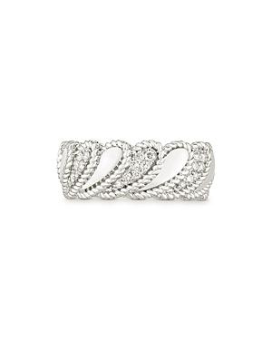Roberto Coin 18k White Gold Diamond Byzantine Statement Ring