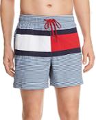 Tommy Hilfiger Logo-print Striped Regular Fit Swim Shorts