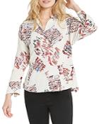 Nic + Zoe Scattered Letters Printed Blouse
