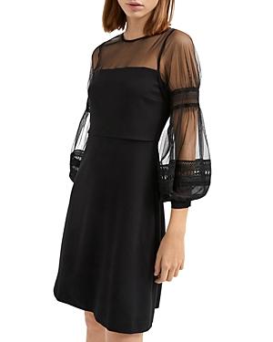 French Connection Paulette Sheer Sleeve Dress