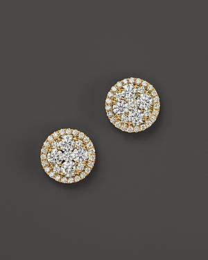 Diamond Cluster Stud Earrings In 14k Yellow Gold, 1.50 Ct. T.w. - 100% Exclusive