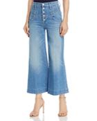Mother The Swooner Roller Cropped Wide-leg Jeans In Post No Bills