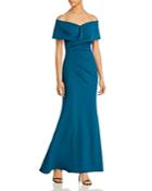 Aqua Off The Shoulder Cuff Wrap Gown - 100% Exclusive