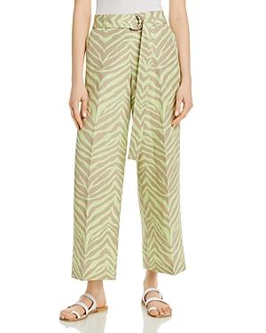 Lafayette 148 New York Rockefeller Silk Linen Zebra Striped Pants