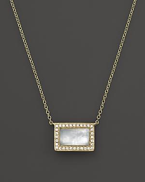 Ippolita Rock Candy 18k Gold Medium Baguette Sliding Pendant Necklace In Mother Of Pearl With Diamonds, 16