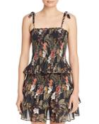 Rebecca Minkoff Dolly Smocked Floral-print Top