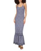 Michael Michael Kors Sleeveless Border Trim Maxi Dress