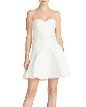 Ml Monique Lhuillier Jacquard Strapless Dress
